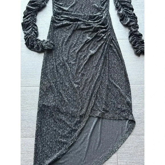 C/MEO Collective Black Floral Bodycon asymmetrical Dress Size Small - Picture 4 of 7